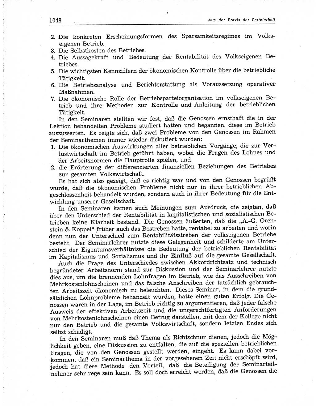 Neuer Weg (NW), Organ des Zentralkomitees (ZK) der SED (Sozialistische Einheitspartei Deutschlands) für Fragen des Parteiaufbaus und des Parteilebens, 10. Jahrgang [Deutsche Demokratische Republik (DDR)] 1955, Seite 1048 (NW ZK SED DDR 1955, S. 1048)