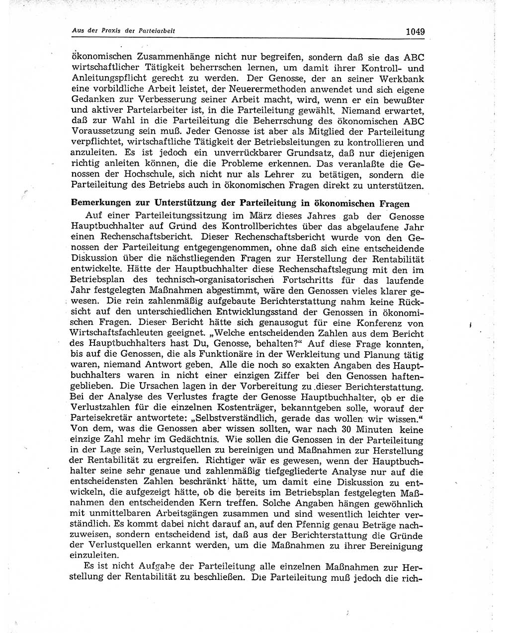 Neuer Weg (NW), Organ des Zentralkomitees (ZK) der SED (Sozialistische Einheitspartei Deutschlands) für Fragen des Parteiaufbaus und des Parteilebens, 10. Jahrgang [Deutsche Demokratische Republik (DDR)] 1955, Seite 1049 (NW ZK SED DDR 1955, S. 1049)