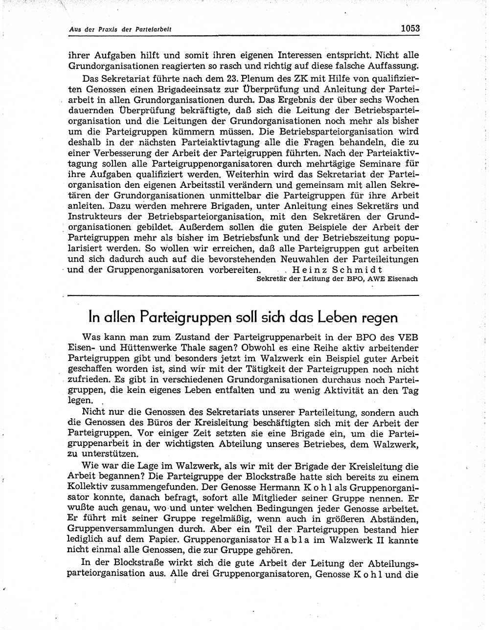 Neuer Weg (NW), Organ des Zentralkomitees (ZK) der SED (Sozialistische Einheitspartei Deutschlands) für Fragen des Parteiaufbaus und des Parteilebens, 10. Jahrgang [Deutsche Demokratische Republik (DDR)] 1955, Seite 1053 (NW ZK SED DDR 1955, S. 1053)