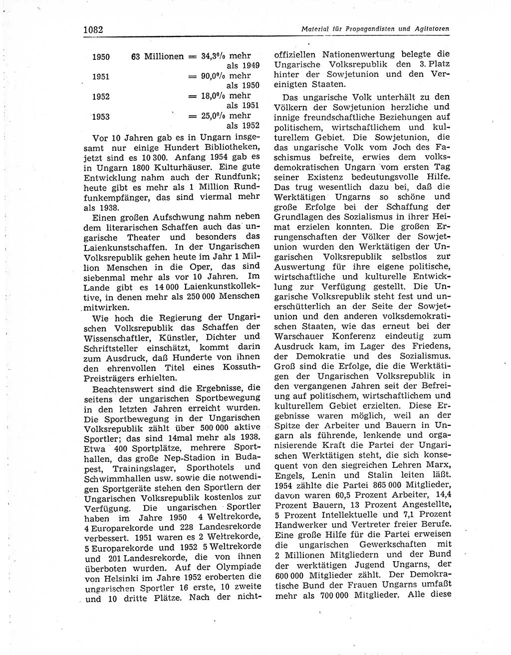 Neuer Weg (NW), Organ des Zentralkomitees (ZK) der SED (Sozialistische Einheitspartei Deutschlands) für Fragen des Parteiaufbaus und des Parteilebens, 10. Jahrgang [Deutsche Demokratische Republik (DDR)] 1955, Seite 1082 (NW ZK SED DDR 1955, S. 1082)