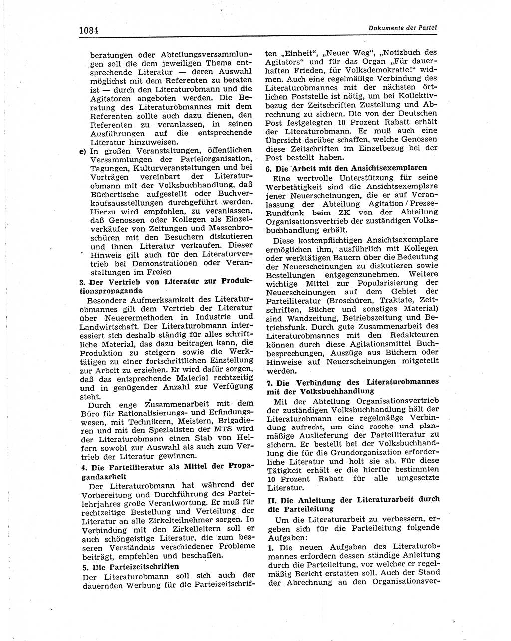 Neuer Weg (NW), Organ des Zentralkomitees (ZK) der SED (Sozialistische Einheitspartei Deutschlands) für Fragen des Parteiaufbaus und des Parteilebens, 10. Jahrgang [Deutsche Demokratische Republik (DDR)] 1955, Seite 1084 (NW ZK SED DDR 1955, S. 1084)