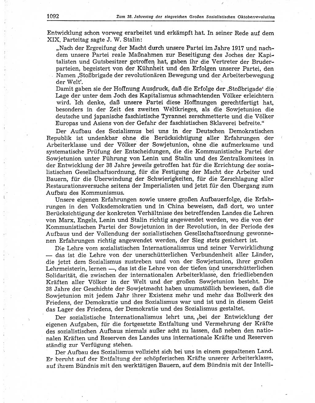 Neuer Weg (NW), Organ des Zentralkomitees (ZK) der SED (Sozialistische Einheitspartei Deutschlands) für Fragen des Parteiaufbaus und des Parteilebens, 10. Jahrgang [Deutsche Demokratische Republik (DDR)] 1955, Seite 1092 (NW ZK SED DDR 1955, S. 1092)