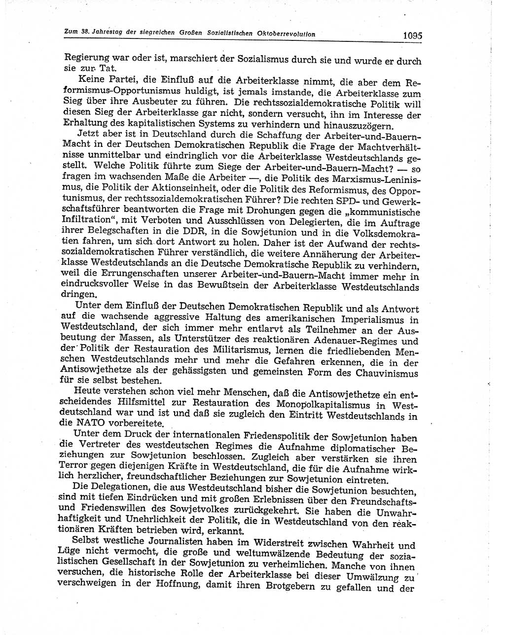 Neuer Weg (NW), Organ des Zentralkomitees (ZK) der SED (Sozialistische Einheitspartei Deutschlands) für Fragen des Parteiaufbaus und des Parteilebens, 10. Jahrgang [Deutsche Demokratische Republik (DDR)] 1955, Seite 1095 (NW ZK SED DDR 1955, S. 1095)