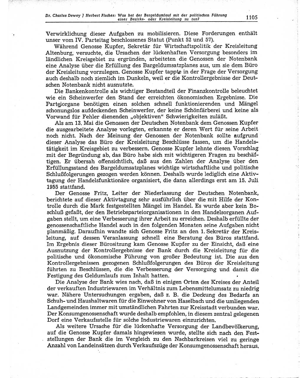 Neuer Weg (NW), Organ des Zentralkomitees (ZK) der SED (Sozialistische Einheitspartei Deutschlands) für Fragen des Parteiaufbaus und des Parteilebens, 10. Jahrgang [Deutsche Demokratische Republik (DDR)] 1955, Seite 1105 (NW ZK SED DDR 1955, S. 1105)