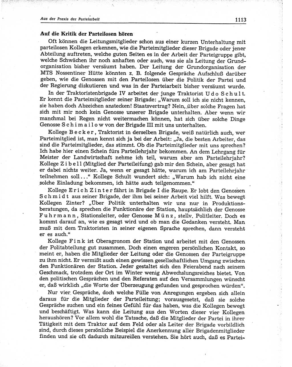 Neuer Weg (NW), Organ des Zentralkomitees (ZK) der SED (Sozialistische Einheitspartei Deutschlands) für Fragen des Parteiaufbaus und des Parteilebens, 10. Jahrgang [Deutsche Demokratische Republik (DDR)] 1955, Seite 1113 (NW ZK SED DDR 1955, S. 1113)