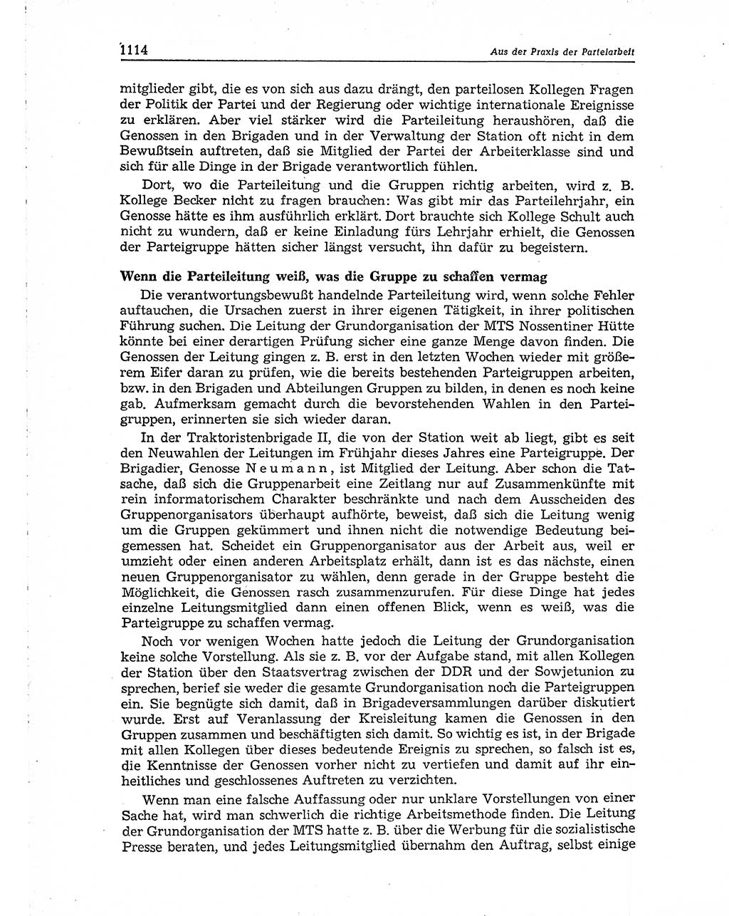 Neuer Weg (NW), Organ des Zentralkomitees (ZK) der SED (Sozialistische Einheitspartei Deutschlands) für Fragen des Parteiaufbaus und des Parteilebens, 10. Jahrgang [Deutsche Demokratische Republik (DDR)] 1955, Seite 1114 (NW ZK SED DDR 1955, S. 1114)