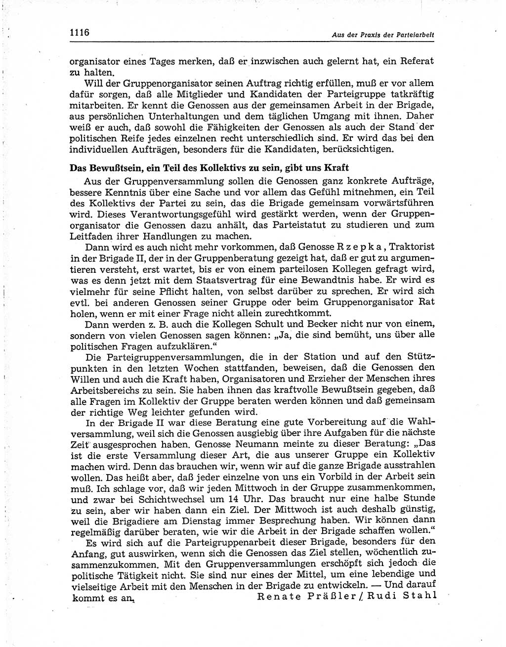 Neuer Weg (NW), Organ des Zentralkomitees (ZK) der SED (Sozialistische Einheitspartei Deutschlands) für Fragen des Parteiaufbaus und des Parteilebens, 10. Jahrgang [Deutsche Demokratische Republik (DDR)] 1955, Seite 1116 (NW ZK SED DDR 1955, S. 1116)