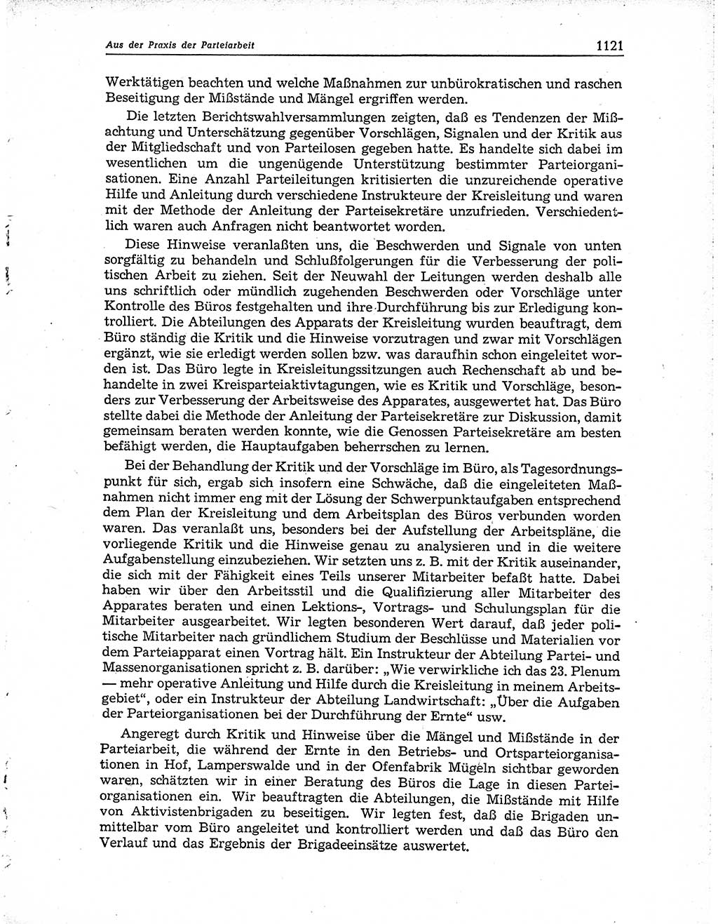 Neuer Weg (NW), Organ des Zentralkomitees (ZK) der SED (Sozialistische Einheitspartei Deutschlands) für Fragen des Parteiaufbaus und des Parteilebens, 10. Jahrgang [Deutsche Demokratische Republik (DDR)] 1955, Seite 1121 (NW ZK SED DDR 1955, S. 1121)