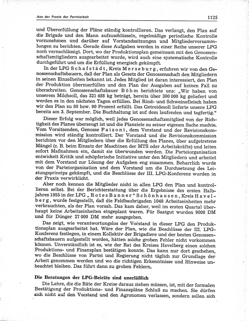 Neuer Weg (NW), Organ des Zentralkomitees (ZK) der SED (Sozialistische Einheitspartei Deutschlands) für Fragen des Parteiaufbaus und des Parteilebens, 10. Jahrgang [Deutsche Demokratische Republik (DDR)] 1955, Seite 1125 (NW ZK SED DDR 1955, S. 1125)