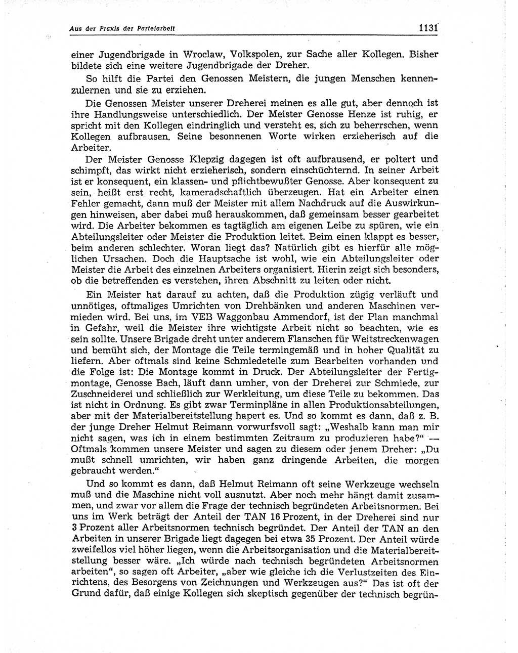 Neuer Weg (NW), Organ des Zentralkomitees (ZK) der SED (Sozialistische Einheitspartei Deutschlands) für Fragen des Parteiaufbaus und des Parteilebens, 10. Jahrgang [Deutsche Demokratische Republik (DDR)] 1955, Seite 1131 (NW ZK SED DDR 1955, S. 1131)