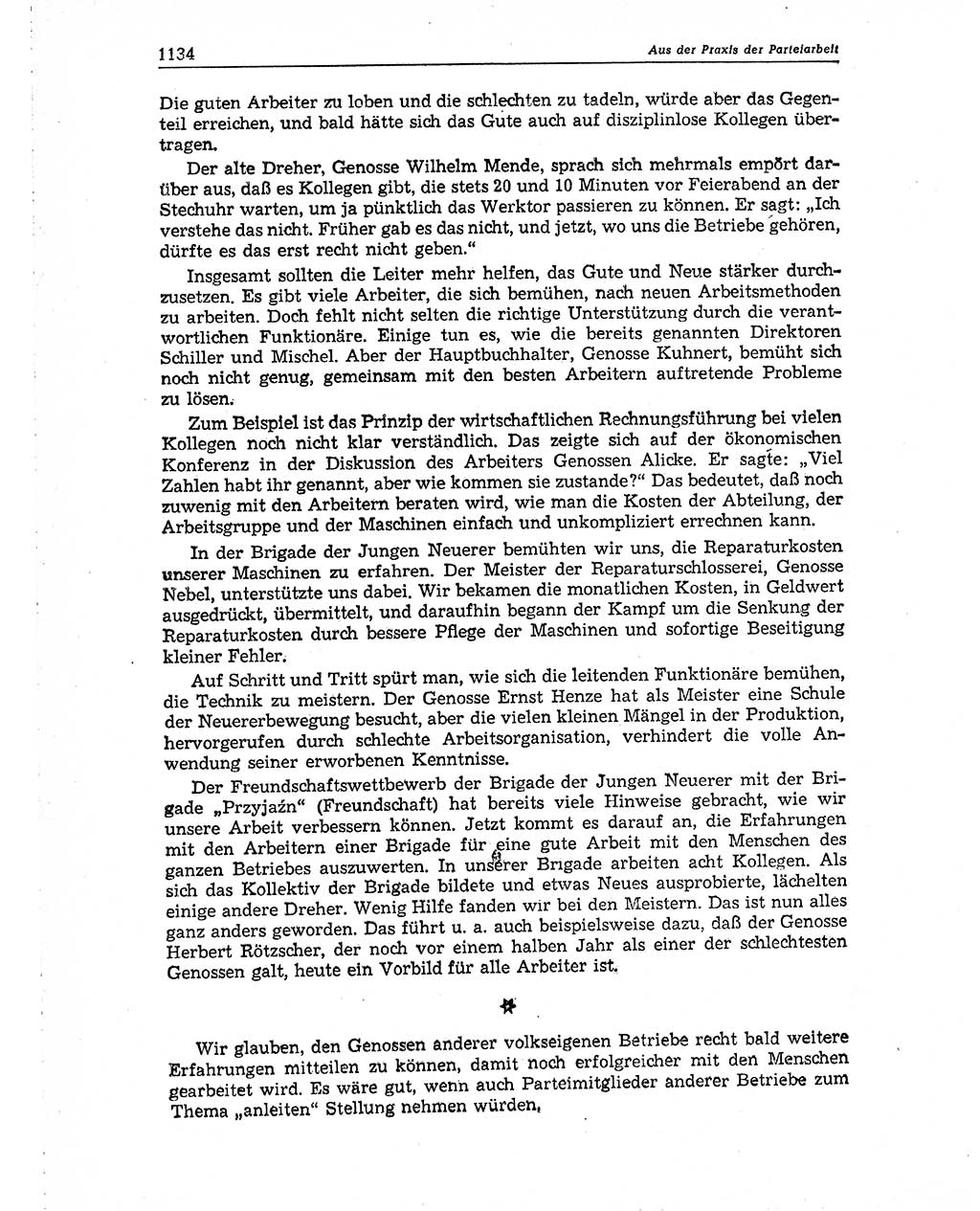 Neuer Weg (NW), Organ des Zentralkomitees (ZK) der SED (Sozialistische Einheitspartei Deutschlands) für Fragen des Parteiaufbaus und des Parteilebens, 10. Jahrgang [Deutsche Demokratische Republik (DDR)] 1955, Seite 1134 (NW ZK SED DDR 1955, S. 1134)