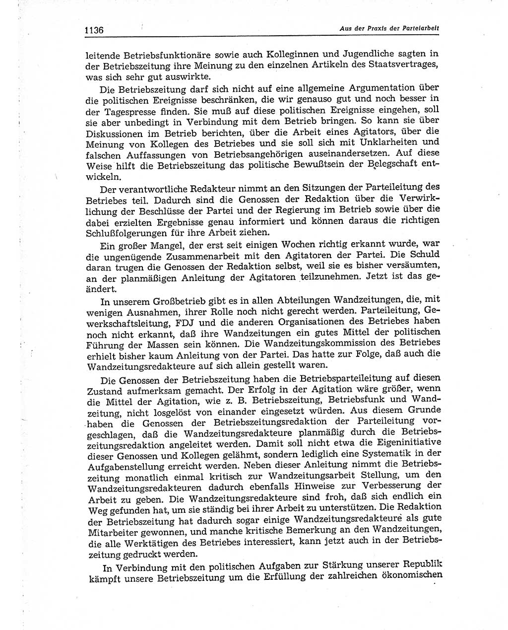 Neuer Weg (NW), Organ des Zentralkomitees (ZK) der SED (Sozialistische Einheitspartei Deutschlands) für Fragen des Parteiaufbaus und des Parteilebens, 10. Jahrgang [Deutsche Demokratische Republik (DDR)] 1955, Seite 1136 (NW ZK SED DDR 1955, S. 1136)