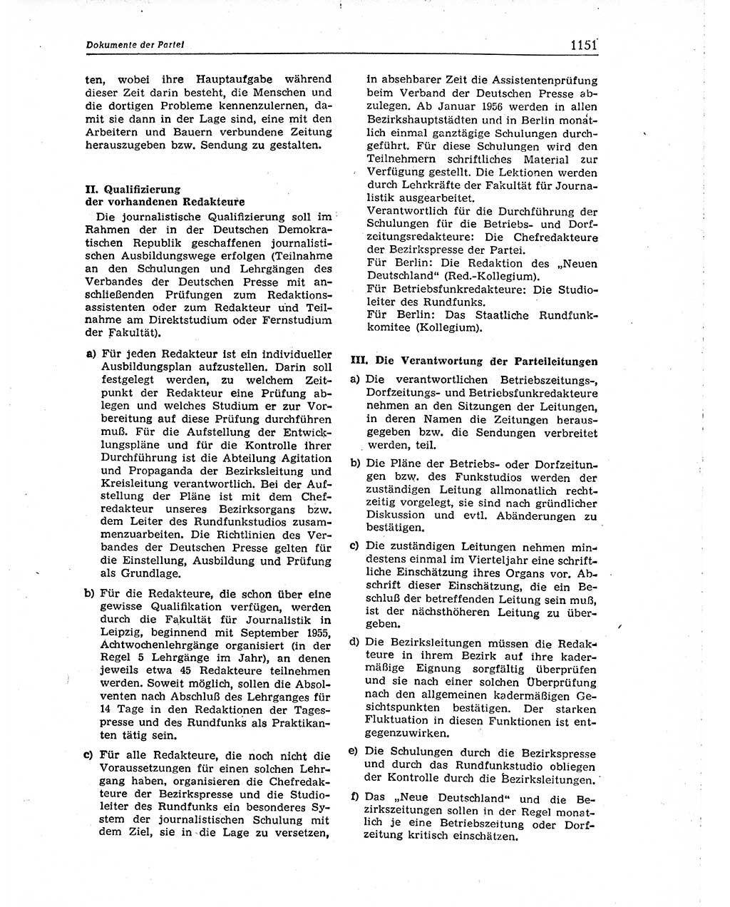 Neuer Weg (NW), Organ des Zentralkomitees (ZK) der SED (Sozialistische Einheitspartei Deutschlands) für Fragen des Parteiaufbaus und des Parteilebens, 10. Jahrgang [Deutsche Demokratische Republik (DDR)] 1955, Seite 1151 (NW ZK SED DDR 1955, S. 1151)