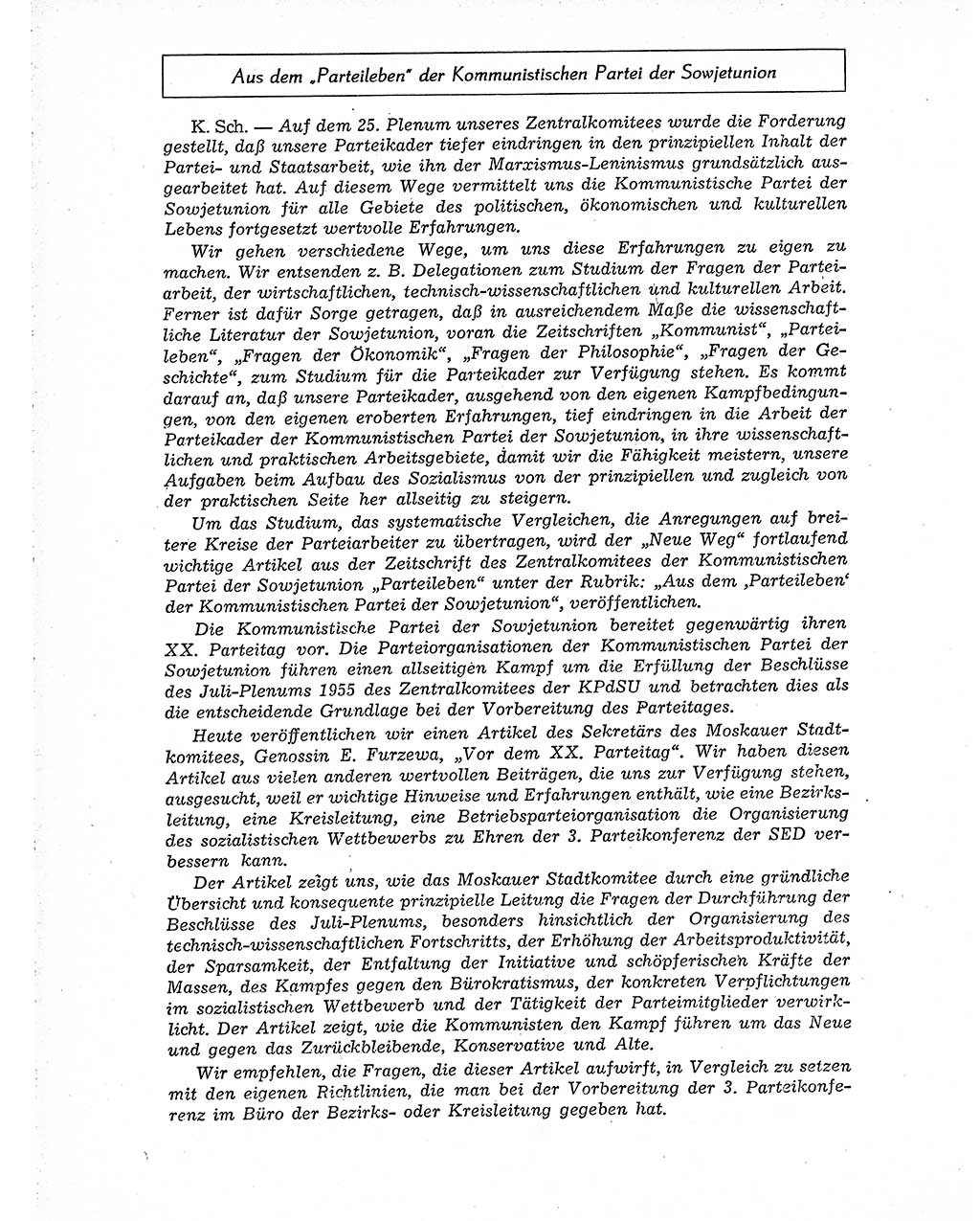 Neuer Weg (NW), Organ des Zentralkomitees (ZK) der SED (Sozialistische Einheitspartei Deutschlands) für Fragen des Parteiaufbaus und des Parteilebens, 10. Jahrgang [Deutsche Demokratische Republik (DDR)] 1955, Seite 1156 (NW ZK SED DDR 1955, S. 1156)