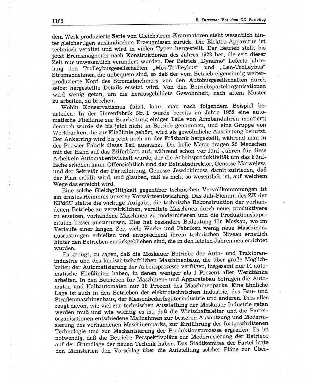 Neuer Weg (NW), Organ des Zentralkomitees (ZK) der SED (Sozialistische Einheitspartei Deutschlands) für Fragen des Parteiaufbaus und des Parteilebens, 10. Jahrgang [Deutsche Demokratische Republik (DDR)] 1955, Seite 1162 (NW ZK SED DDR 1955, S. 1162)