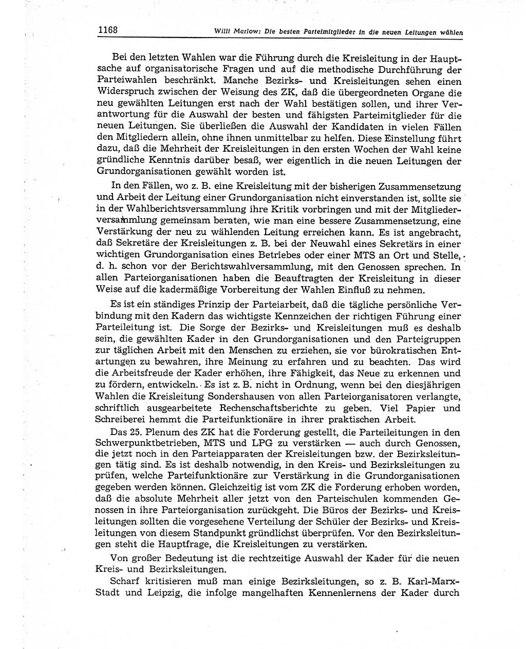 Neuer Weg (NW), Organ des Zentralkomitees (ZK) der SED (Sozialistische Einheitspartei Deutschlands) für Fragen des Parteiaufbaus und des Parteilebens, 10. Jahrgang [Deutsche Demokratische Republik (DDR)] 1955, Seite 1168 (NW ZK SED DDR 1955, S. 1168)