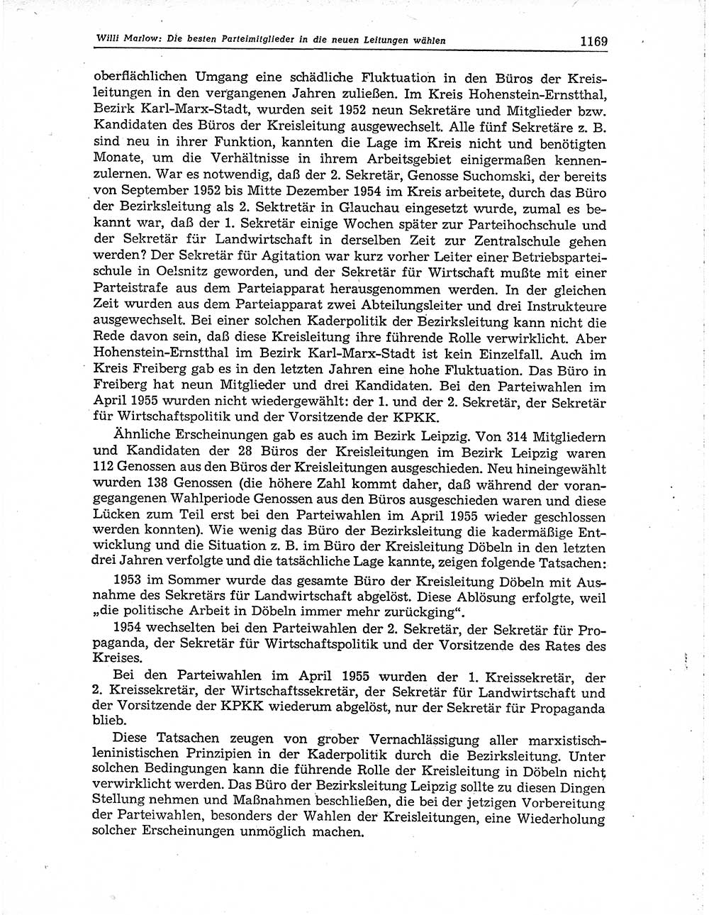 Neuer Weg (NW), Organ des Zentralkomitees (ZK) der SED (Sozialistische Einheitspartei Deutschlands) für Fragen des Parteiaufbaus und des Parteilebens, 10. Jahrgang [Deutsche Demokratische Republik (DDR)] 1955, Seite 1169 (NW ZK SED DDR 1955, S. 1169)