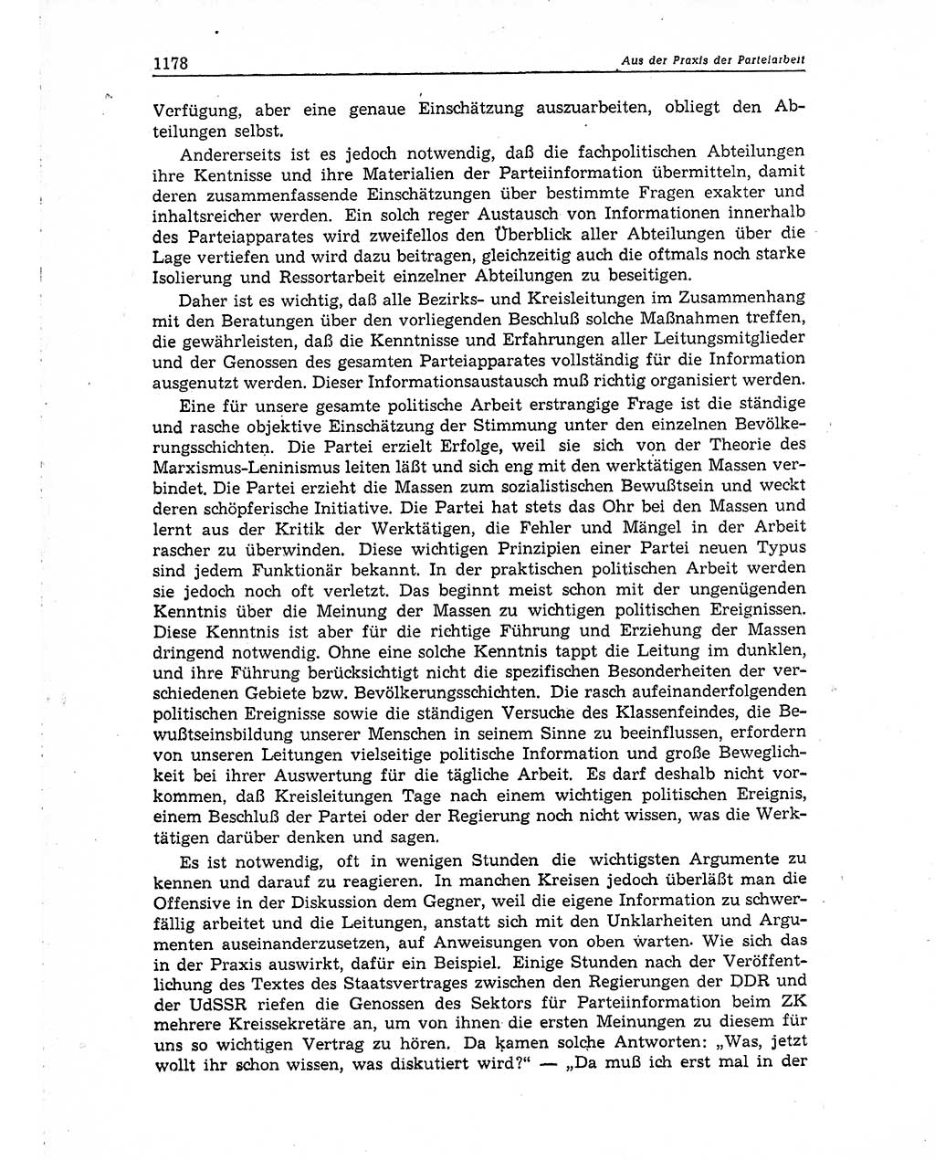 Neuer Weg (NW), Organ des Zentralkomitees (ZK) der SED (Sozialistische Einheitspartei Deutschlands) für Fragen des Parteiaufbaus und des Parteilebens, 10. Jahrgang [Deutsche Demokratische Republik (DDR)] 1955, Seite 1178 (NW ZK SED DDR 1955, S. 1178)