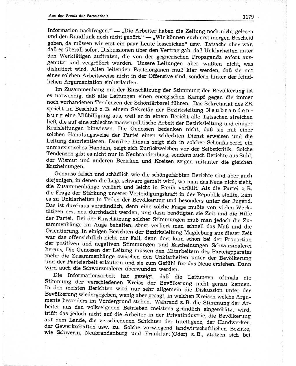 Neuer Weg (NW), Organ des Zentralkomitees (ZK) der SED (Sozialistische Einheitspartei Deutschlands) für Fragen des Parteiaufbaus und des Parteilebens, 10. Jahrgang [Deutsche Demokratische Republik (DDR)] 1955, Seite 1179 (NW ZK SED DDR 1955, S. 1179)