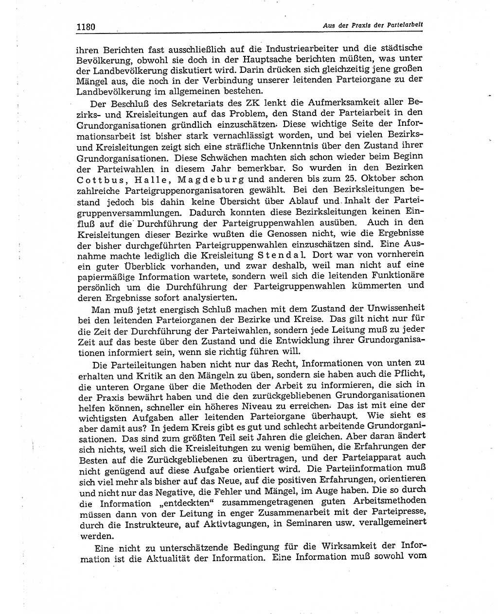 Neuer Weg (NW), Organ des Zentralkomitees (ZK) der SED (Sozialistische Einheitspartei Deutschlands) für Fragen des Parteiaufbaus und des Parteilebens, 10. Jahrgang [Deutsche Demokratische Republik (DDR)] 1955, Seite 1180 (NW ZK SED DDR 1955, S. 1180)