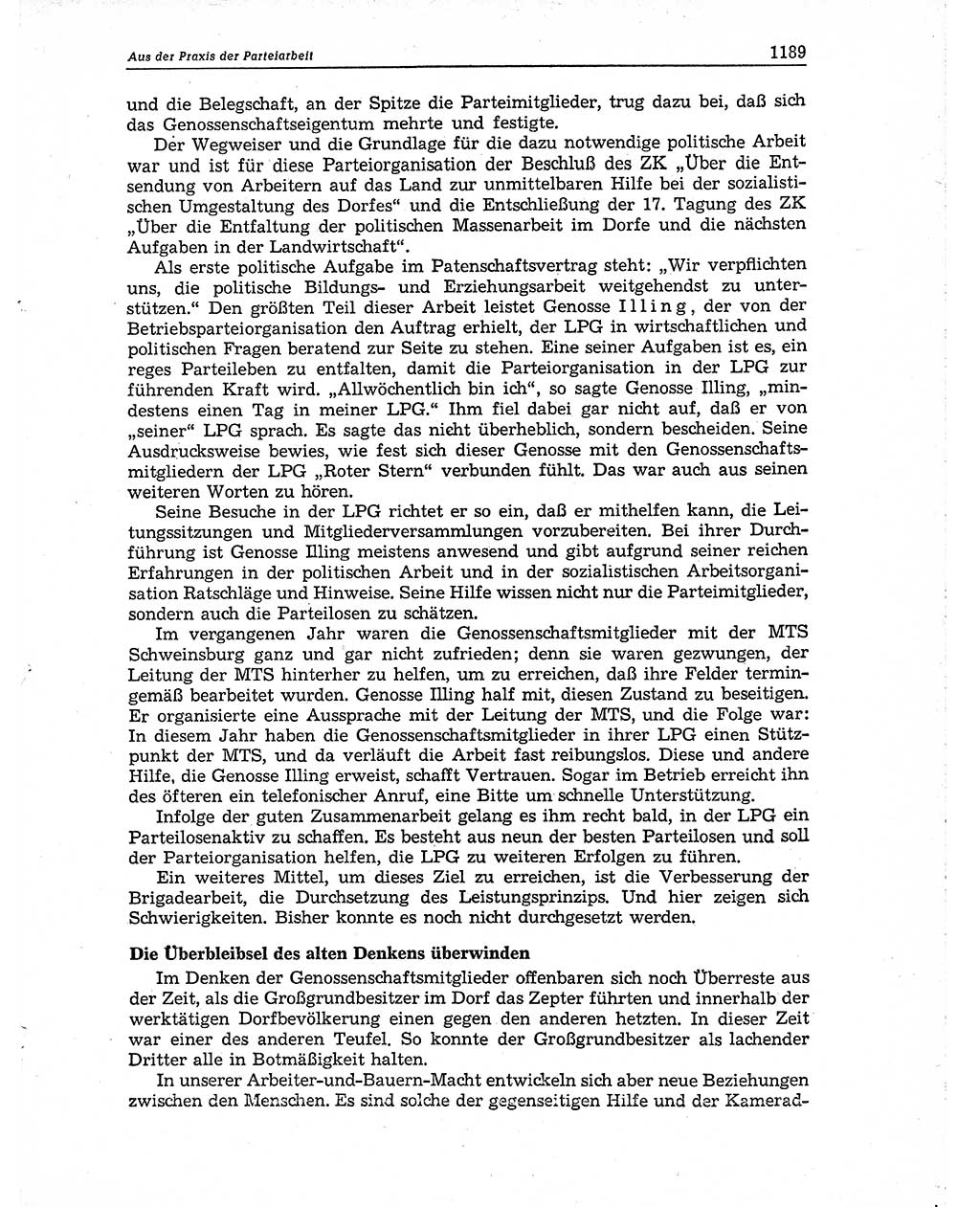 Neuer Weg (NW), Organ des Zentralkomitees (ZK) der SED (Sozialistische Einheitspartei Deutschlands) für Fragen des Parteiaufbaus und des Parteilebens, 10. Jahrgang [Deutsche Demokratische Republik (DDR)] 1955, Seite 1189 (NW ZK SED DDR 1955, S. 1189)