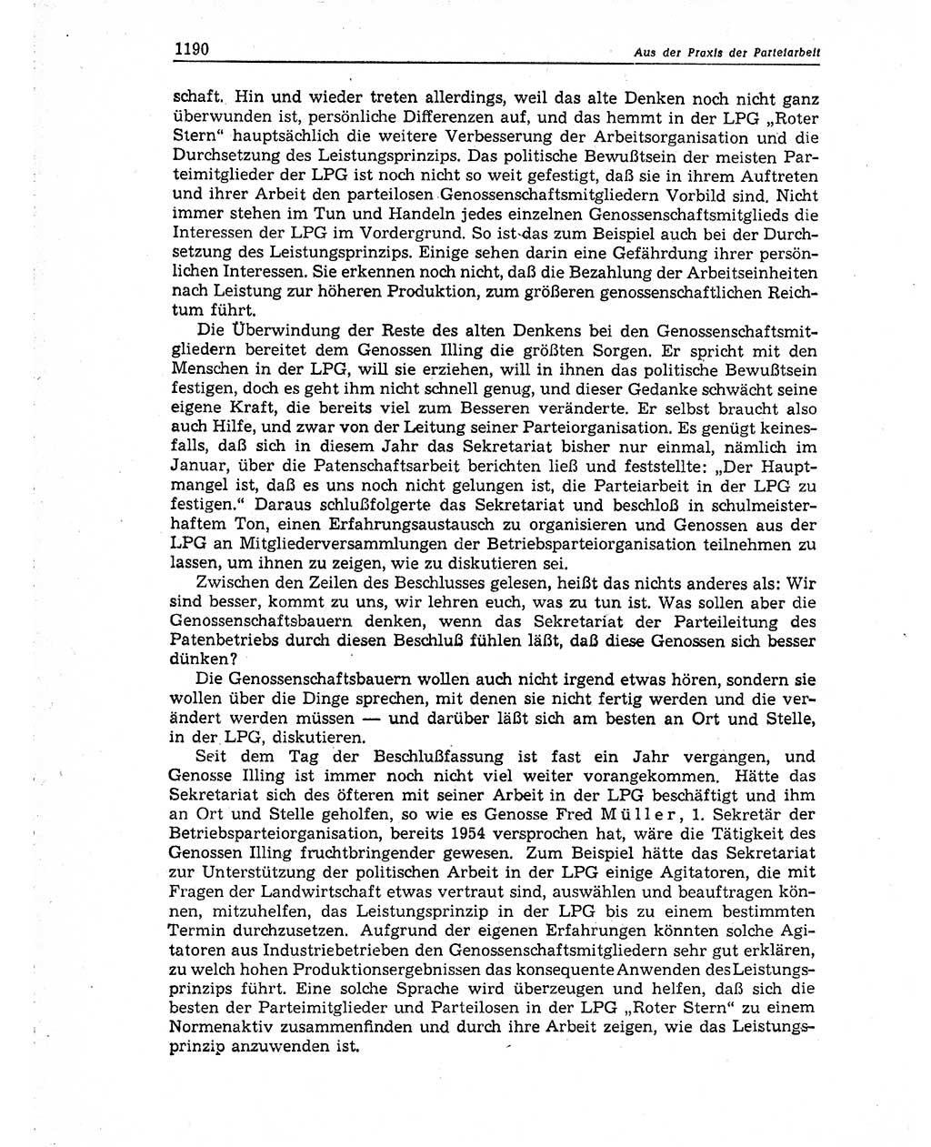 Neuer Weg (NW), Organ des Zentralkomitees (ZK) der SED (Sozialistische Einheitspartei Deutschlands) für Fragen des Parteiaufbaus und des Parteilebens, 10. Jahrgang [Deutsche Demokratische Republik (DDR)] 1955, Seite 1190 (NW ZK SED DDR 1955, S. 1190)