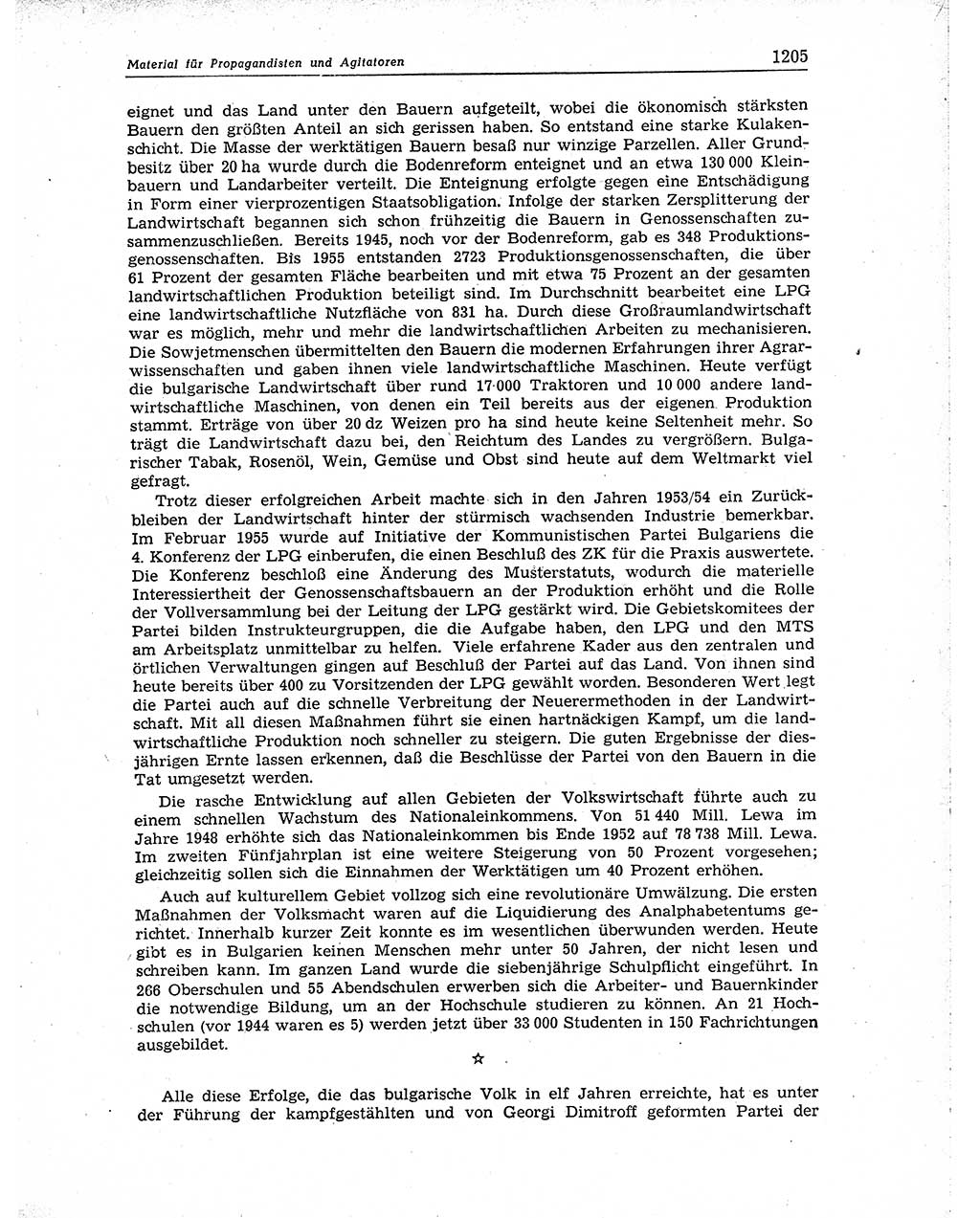 Neuer Weg (NW), Organ des Zentralkomitees (ZK) der SED (Sozialistische Einheitspartei Deutschlands) für Fragen des Parteiaufbaus und des Parteilebens, 10. Jahrgang [Deutsche Demokratische Republik (DDR)] 1955, Seite 1205 (NW ZK SED DDR 1955, S. 1205)