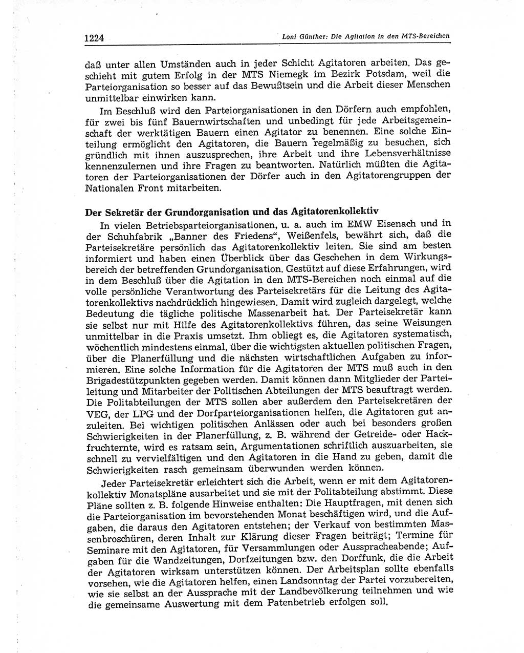 Neuer Weg (NW), Organ des Zentralkomitees (ZK) der SED (Sozialistische Einheitspartei Deutschlands) für Fragen des Parteiaufbaus und des Parteilebens, 10. Jahrgang [Deutsche Demokratische Republik (DDR)] 1955, Seite 1224 (NW ZK SED DDR 1955, S. 1224)