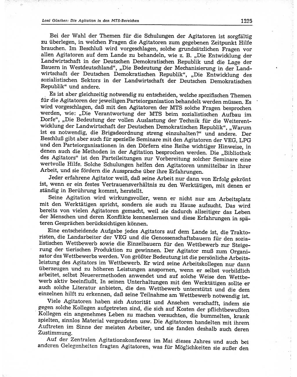 Neuer Weg (NW), Organ des Zentralkomitees (ZK) der SED (Sozialistische Einheitspartei Deutschlands) für Fragen des Parteiaufbaus und des Parteilebens, 10. Jahrgang [Deutsche Demokratische Republik (DDR)] 1955, Seite 1225 (NW ZK SED DDR 1955, S. 1225)