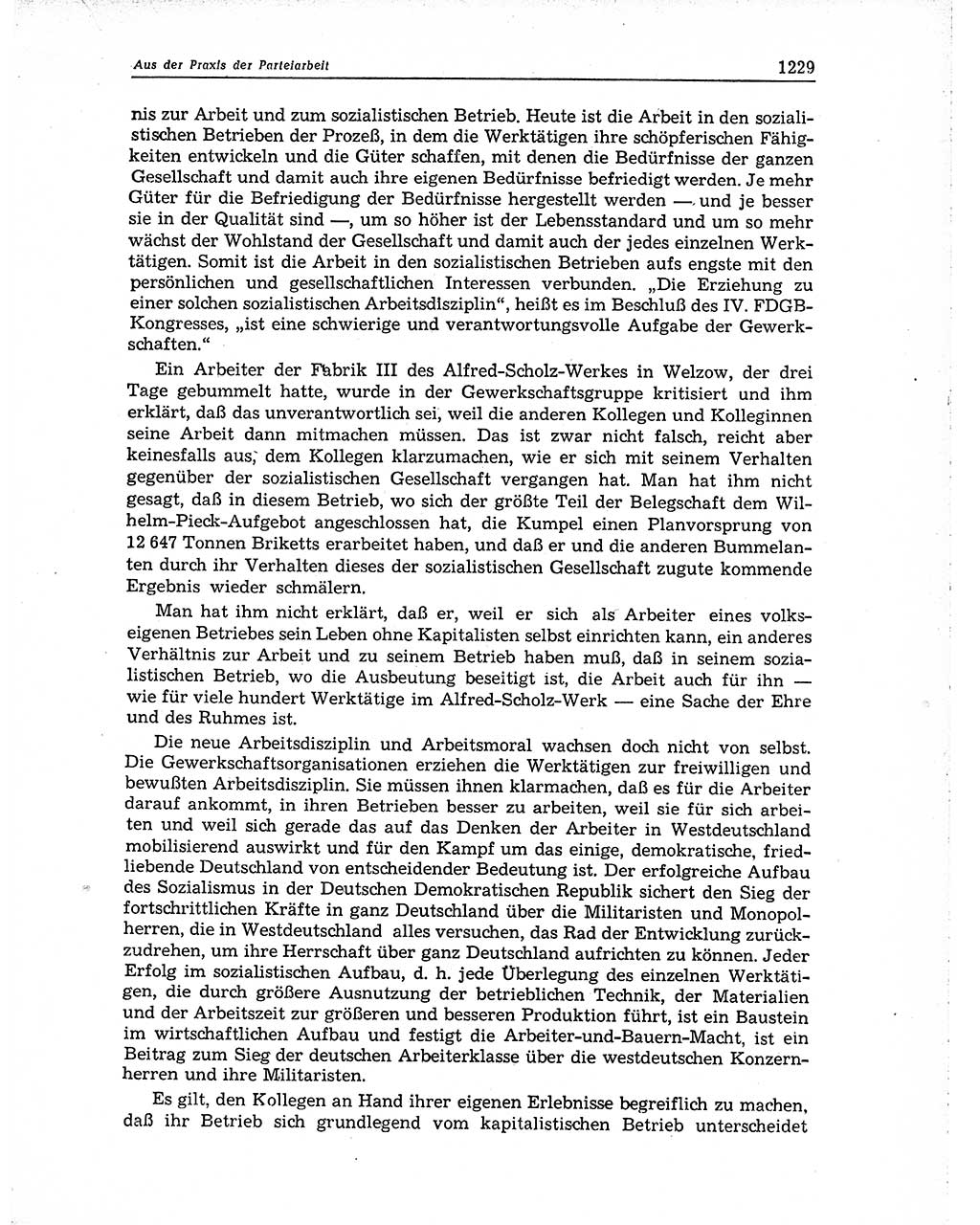 Neuer Weg (NW), Organ des Zentralkomitees (ZK) der SED (Sozialistische Einheitspartei Deutschlands) für Fragen des Parteiaufbaus und des Parteilebens, 10. Jahrgang [Deutsche Demokratische Republik (DDR)] 1955, Seite 1229 (NW ZK SED DDR 1955, S. 1229)