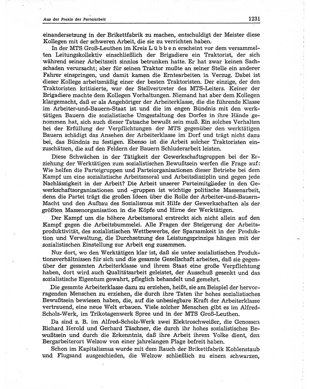 Neuer Weg (NW), Organ des Zentralkomitees (ZK) der SED (Sozialistische Einheitspartei Deutschlands) für Fragen des Parteiaufbaus und des Parteilebens, 10. Jahrgang [Deutsche Demokratische Republik (DDR)] 1955, Seite 1231 (NW ZK SED DDR 1955, S. 1231)