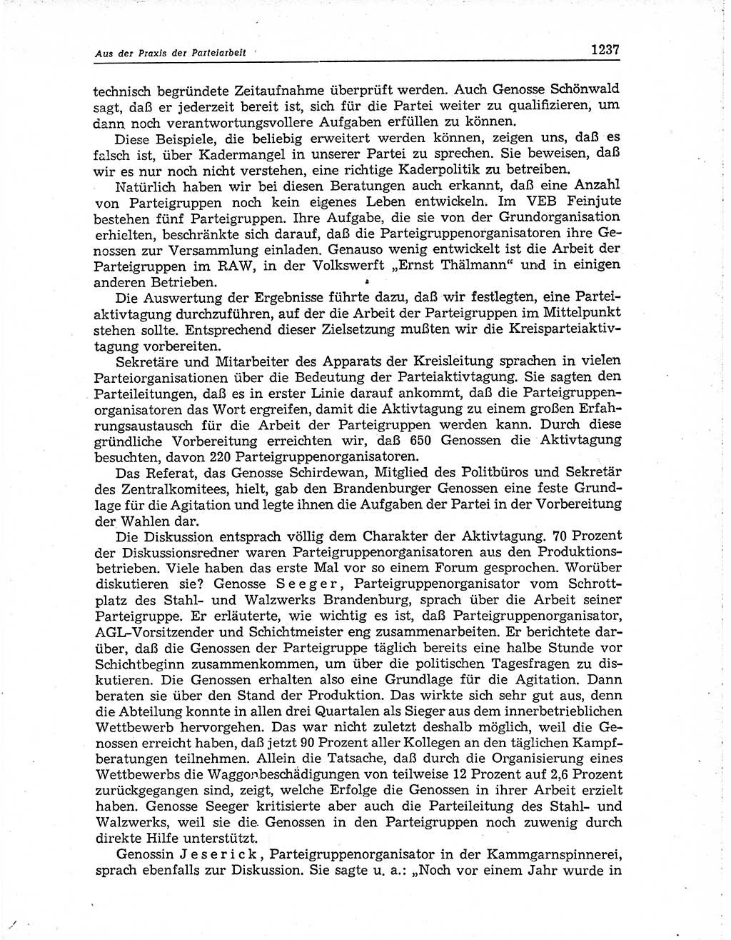 Neuer Weg (NW), Organ des Zentralkomitees (ZK) der SED (Sozialistische Einheitspartei Deutschlands) für Fragen des Parteiaufbaus und des Parteilebens, 10. Jahrgang [Deutsche Demokratische Republik (DDR)] 1955, Seite 1237 (NW ZK SED DDR 1955, S. 1237)