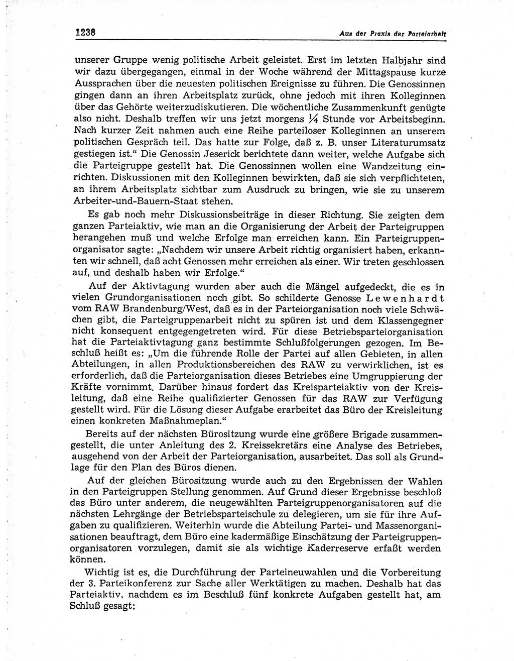 Neuer Weg (NW), Organ des Zentralkomitees (ZK) der SED (Sozialistische Einheitspartei Deutschlands) für Fragen des Parteiaufbaus und des Parteilebens, 10. Jahrgang [Deutsche Demokratische Republik (DDR)] 1955, Seite 1238 (NW ZK SED DDR 1955, S. 1238)