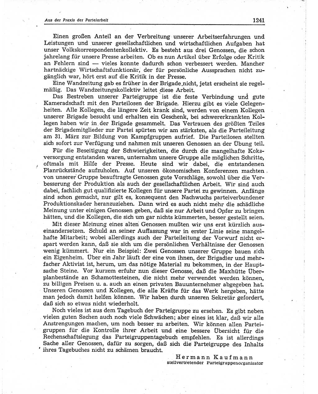 Neuer Weg (NW), Organ des Zentralkomitees (ZK) der SED (Sozialistische Einheitspartei Deutschlands) für Fragen des Parteiaufbaus und des Parteilebens, 10. Jahrgang [Deutsche Demokratische Republik (DDR)] 1955, Seite 1241 (NW ZK SED DDR 1955, S. 1241)
