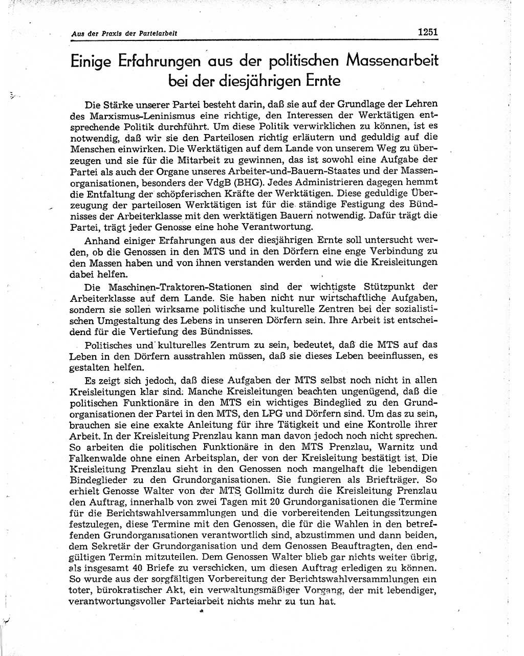 Neuer Weg (NW), Organ des Zentralkomitees (ZK) der SED (Sozialistische Einheitspartei Deutschlands) für Fragen des Parteiaufbaus und des Parteilebens, 10. Jahrgang [Deutsche Demokratische Republik (DDR)] 1955, Seite 1251 (NW ZK SED DDR 1955, S. 1251)