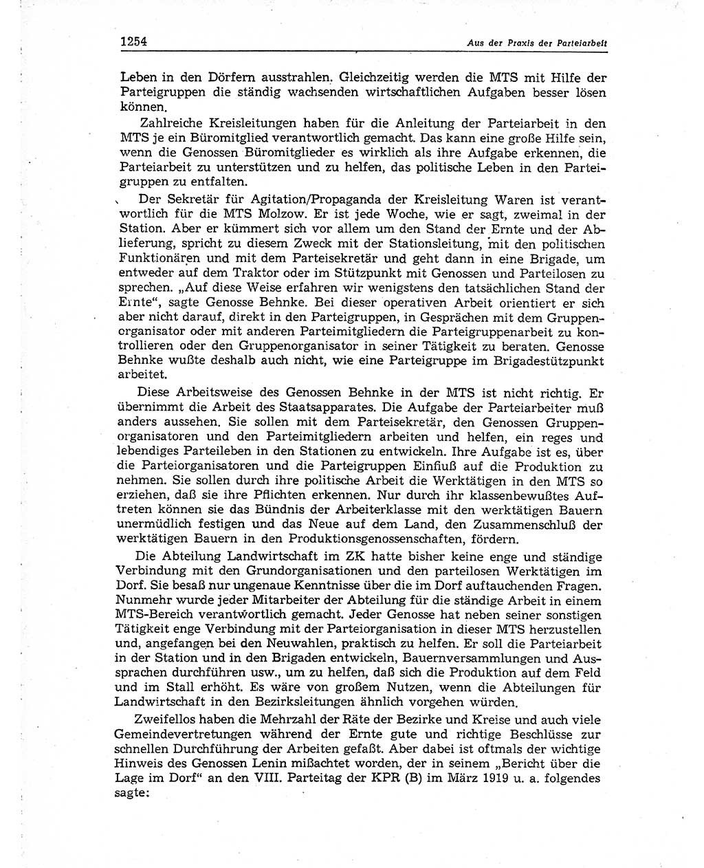 Neuer Weg (NW), Organ des Zentralkomitees (ZK) der SED (Sozialistische Einheitspartei Deutschlands) für Fragen des Parteiaufbaus und des Parteilebens, 10. Jahrgang [Deutsche Demokratische Republik (DDR)] 1955, Seite 1254 (NW ZK SED DDR 1955, S. 1254)