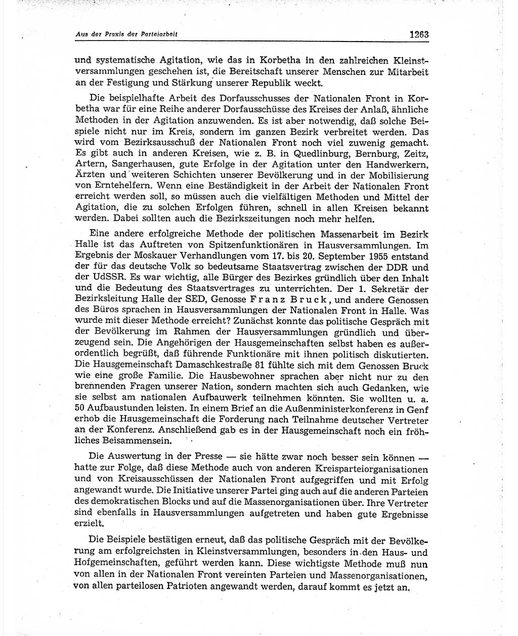 Neuer Weg (NW), Organ des Zentralkomitees (ZK) der SED (Sozialistische Einheitspartei Deutschlands) für Fragen des Parteiaufbaus und des Parteilebens, 10. Jahrgang [Deutsche Demokratische Republik (DDR)] 1955, Seite 1263 (NW ZK SED DDR 1955, S. 1263)