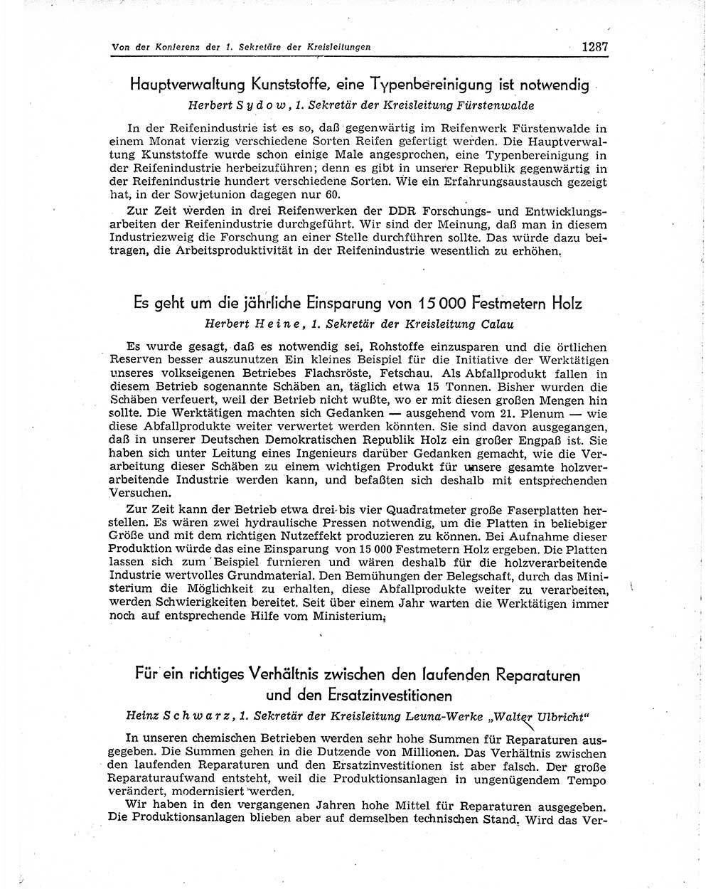 Neuer Weg (NW), Organ des Zentralkomitees (ZK) der SED (Sozialistische Einheitspartei Deutschlands) für Fragen des Parteiaufbaus und des Parteilebens, 10. Jahrgang [Deutsche Demokratische Republik (DDR)] 1955, Seite 1287 (NW ZK SED DDR 1955, S. 1287)