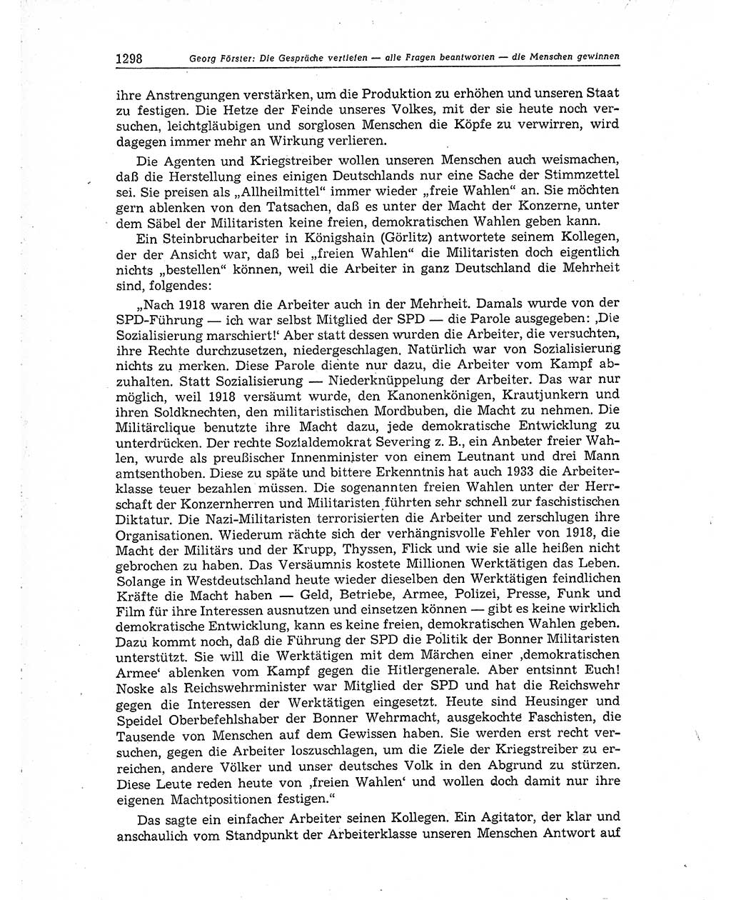 Neuer Weg (NW), Organ des Zentralkomitees (ZK) der SED (Sozialistische Einheitspartei Deutschlands) für Fragen des Parteiaufbaus und des Parteilebens, 10. Jahrgang [Deutsche Demokratische Republik (DDR)] 1955, Seite 1298 (NW ZK SED DDR 1955, S. 1298)