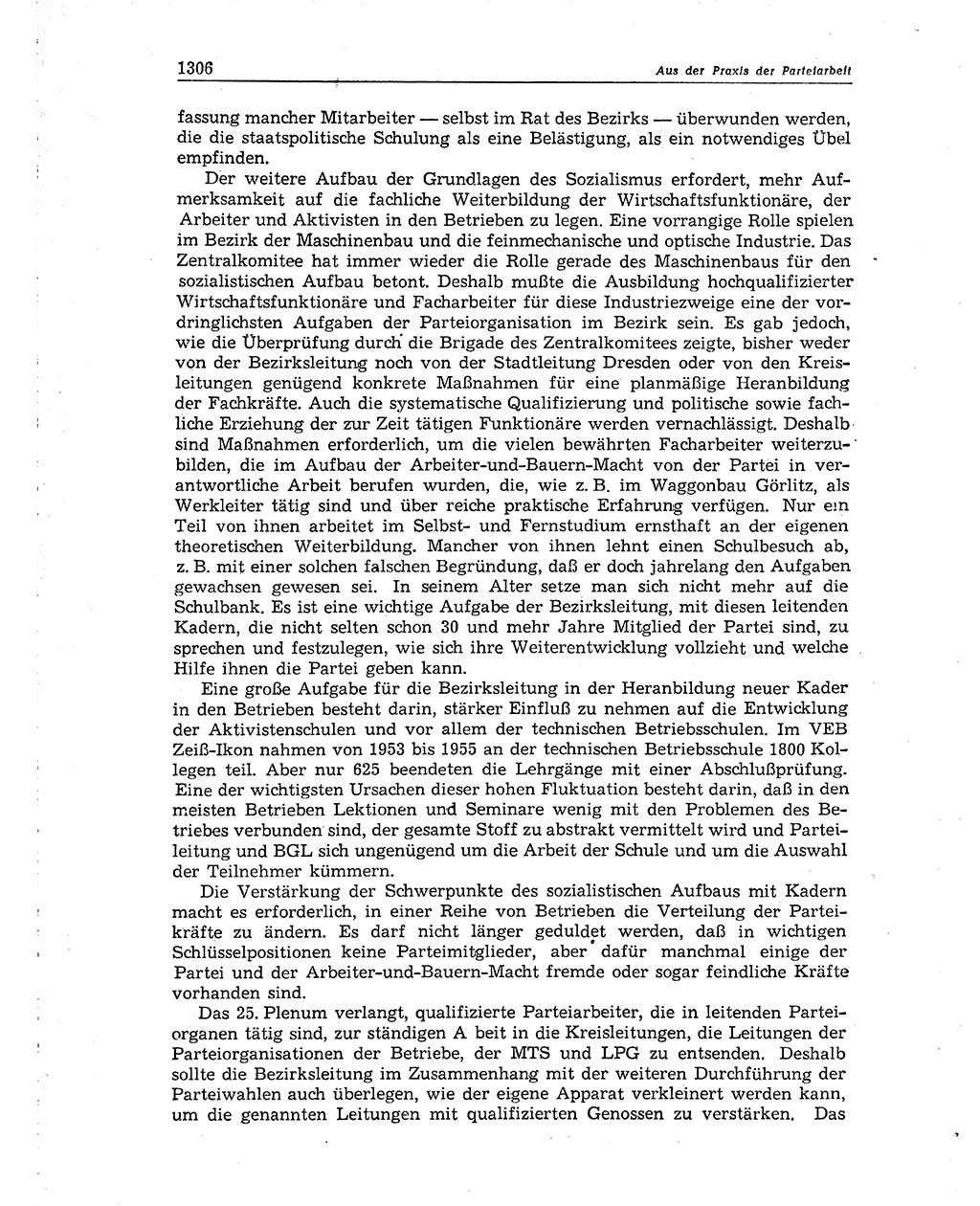 Neuer Weg (NW), Organ des Zentralkomitees (ZK) der SED (Sozialistische Einheitspartei Deutschlands) für Fragen des Parteiaufbaus und des Parteilebens, 10. Jahrgang [Deutsche Demokratische Republik (DDR)] 1955, Seite 1306 (NW ZK SED DDR 1955, S. 1306)