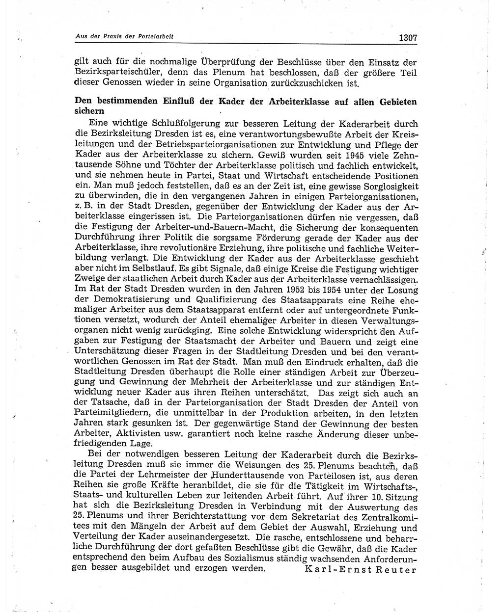 Neuer Weg (NW), Organ des Zentralkomitees (ZK) der SED (Sozialistische Einheitspartei Deutschlands) für Fragen des Parteiaufbaus und des Parteilebens, 10. Jahrgang [Deutsche Demokratische Republik (DDR)] 1955, Seite 1307 (NW ZK SED DDR 1955, S. 1307)