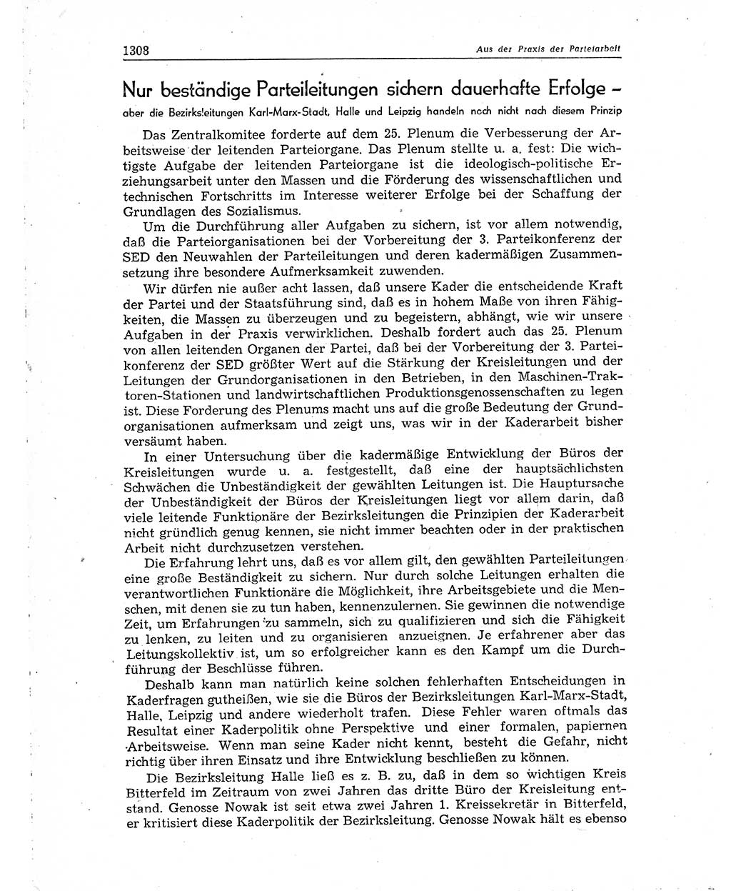 Neuer Weg (NW), Organ des Zentralkomitees (ZK) der SED (Sozialistische Einheitspartei Deutschlands) für Fragen des Parteiaufbaus und des Parteilebens, 10. Jahrgang [Deutsche Demokratische Republik (DDR)] 1955, Seite 1308 (NW ZK SED DDR 1955, S. 1308)