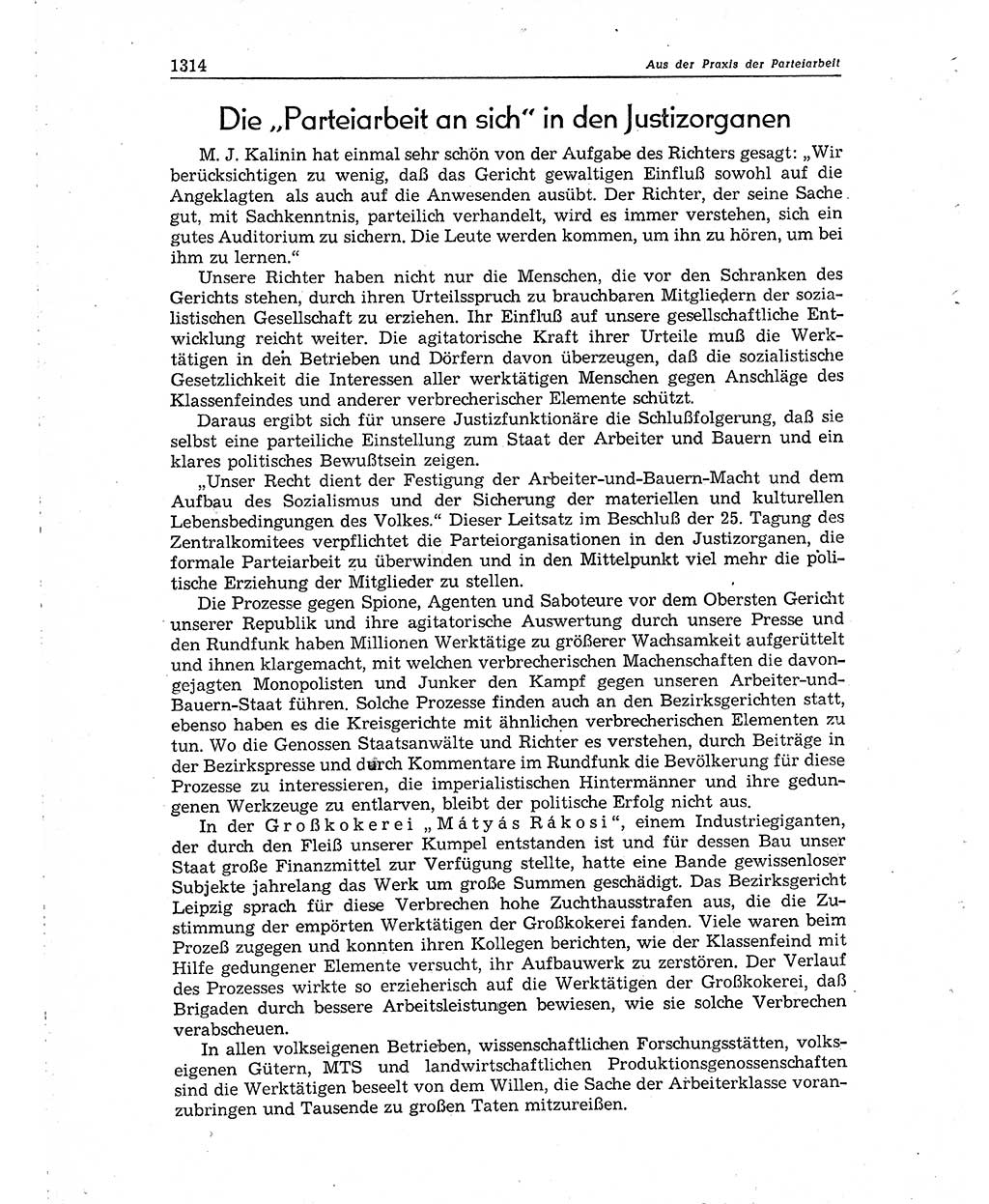 Neuer Weg (NW), Organ des Zentralkomitees (ZK) der SED (Sozialistische Einheitspartei Deutschlands) für Fragen des Parteiaufbaus und des Parteilebens, 10. Jahrgang [Deutsche Demokratische Republik (DDR)] 1955, Seite 1314 (NW ZK SED DDR 1955, S. 1314)