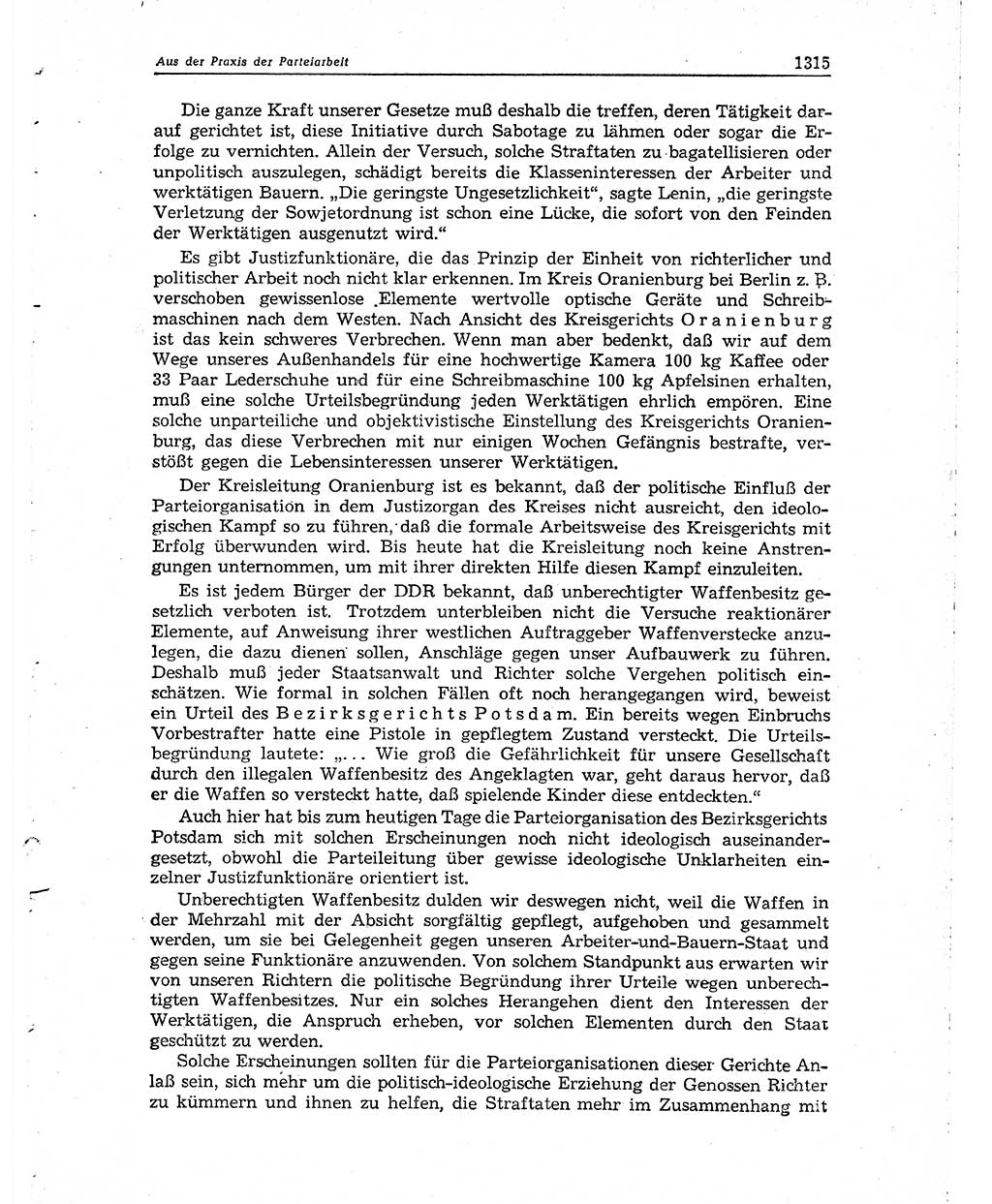 Neuer Weg (NW), Organ des Zentralkomitees (ZK) der SED (Sozialistische Einheitspartei Deutschlands) für Fragen des Parteiaufbaus und des Parteilebens, 10. Jahrgang [Deutsche Demokratische Republik (DDR)] 1955, Seite 1315 (NW ZK SED DDR 1955, S. 1315)