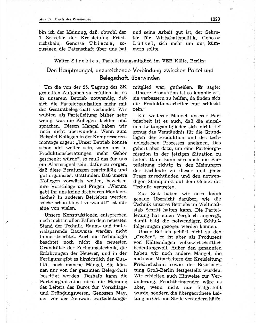 Neuer Weg (NW), Organ des Zentralkomitees (ZK) der SED (Sozialistische Einheitspartei Deutschlands) für Fragen des Parteiaufbaus und des Parteilebens, 10. Jahrgang [Deutsche Demokratische Republik (DDR)] 1955, Seite 1323 (NW ZK SED DDR 1955, S. 1323)