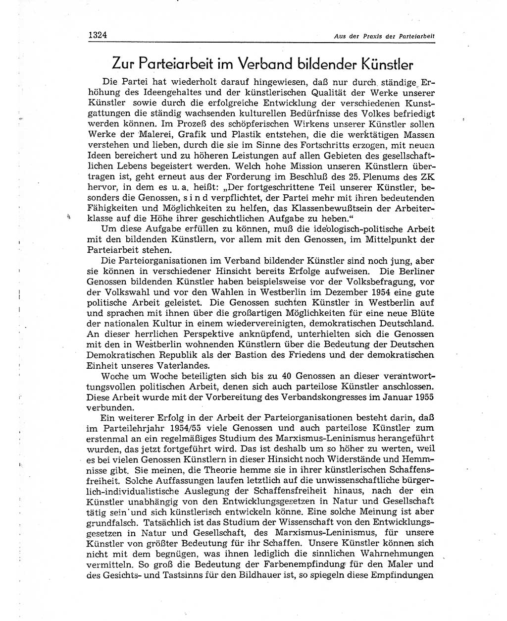 Neuer Weg (NW), Organ des Zentralkomitees (ZK) der SED (Sozialistische Einheitspartei Deutschlands) für Fragen des Parteiaufbaus und des Parteilebens, 10. Jahrgang [Deutsche Demokratische Republik (DDR)] 1955, Seite 1324 (NW ZK SED DDR 1955, S. 1324)