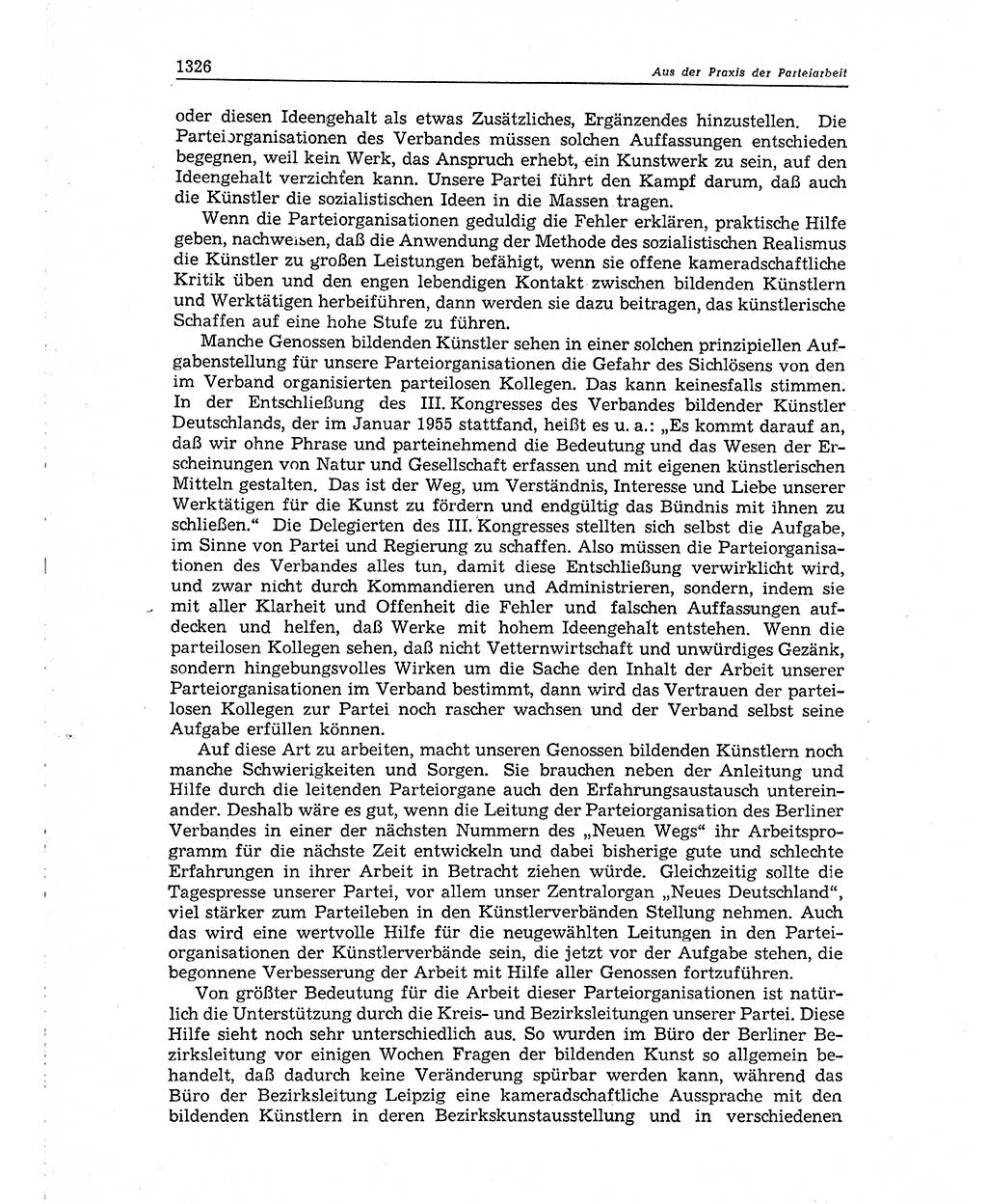 Neuer Weg (NW), Organ des Zentralkomitees (ZK) der SED (Sozialistische Einheitspartei Deutschlands) für Fragen des Parteiaufbaus und des Parteilebens, 10. Jahrgang [Deutsche Demokratische Republik (DDR)] 1955, Seite 1326 (NW ZK SED DDR 1955, S. 1326)