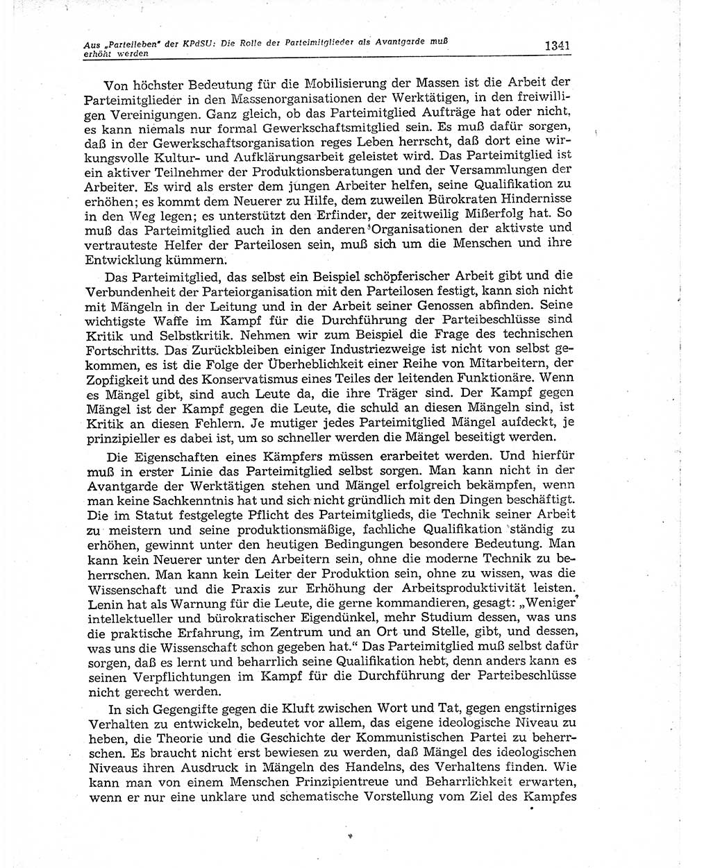 Neuer Weg (NW), Organ des Zentralkomitees (ZK) der SED (Sozialistische Einheitspartei Deutschlands) für Fragen des Parteiaufbaus und des Parteilebens, 10. Jahrgang [Deutsche Demokratische Republik (DDR)] 1955, Seite 1341 (NW ZK SED DDR 1955, S. 1341)