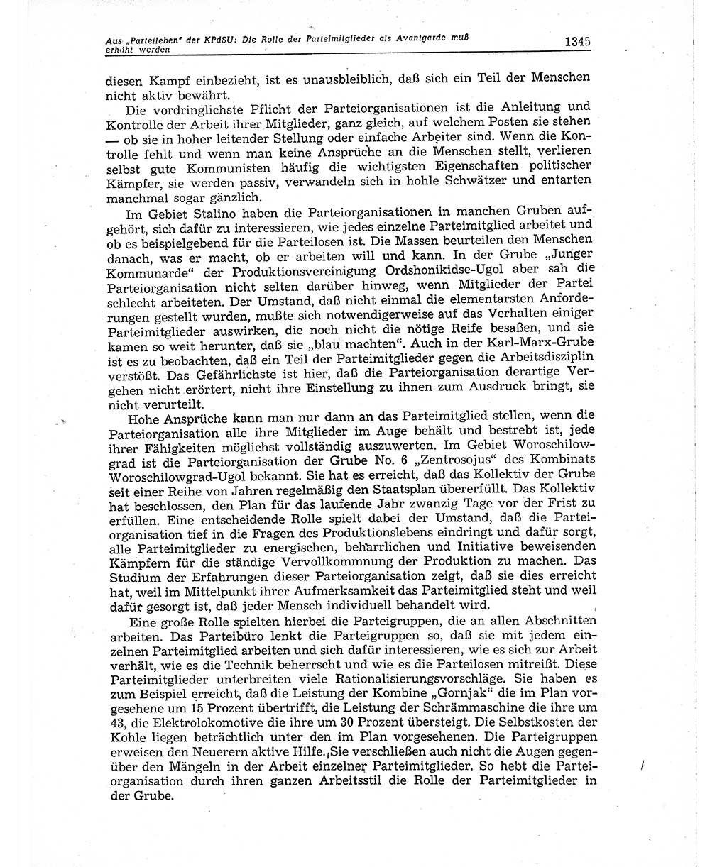 Neuer Weg (NW), Organ des Zentralkomitees (ZK) der SED (Sozialistische Einheitspartei Deutschlands) für Fragen des Parteiaufbaus und des Parteilebens, 10. Jahrgang [Deutsche Demokratische Republik (DDR)] 1955, Seite 1345 (NW ZK SED DDR 1955, S. 1345)