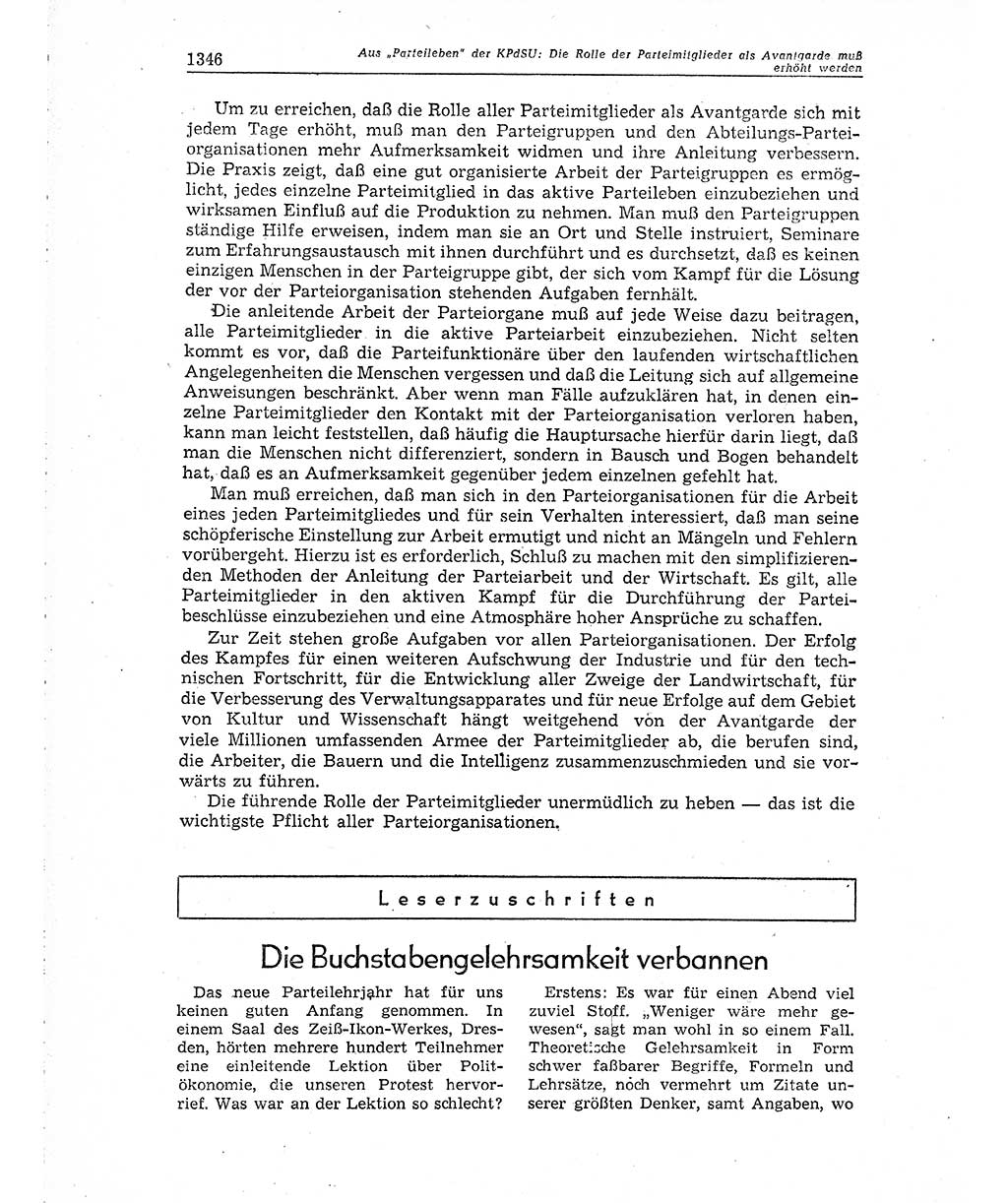 Neuer Weg (NW), Organ des Zentralkomitees (ZK) der SED (Sozialistische Einheitspartei Deutschlands) für Fragen des Parteiaufbaus und des Parteilebens, 10. Jahrgang [Deutsche Demokratische Republik (DDR)] 1955, Seite 1346 (NW ZK SED DDR 1955, S. 1346)